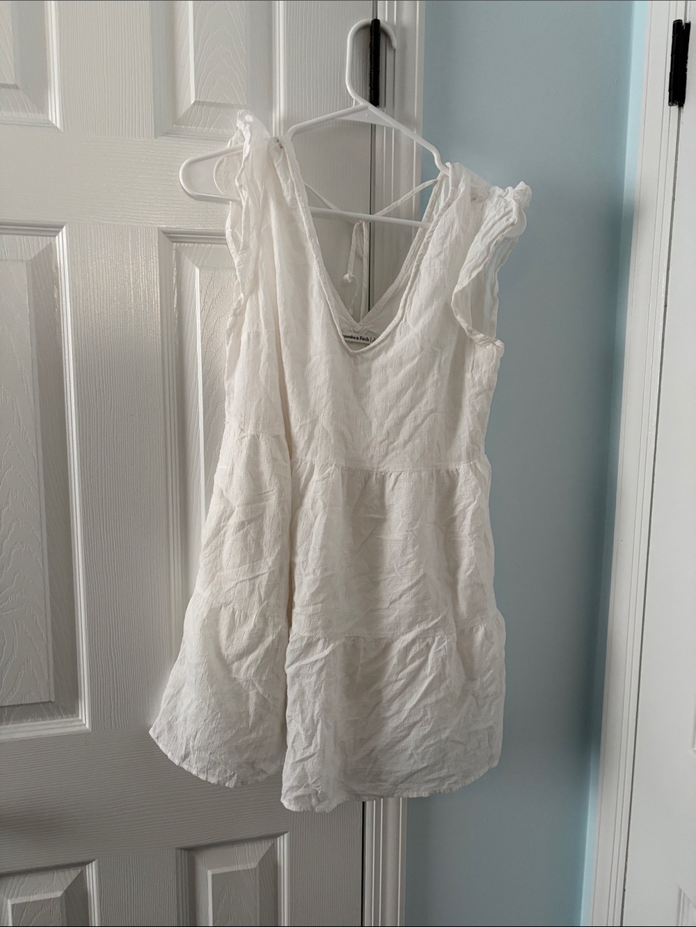 Abercrombie & Fitch White Tiered Beach Cover Up Mini Dress SP